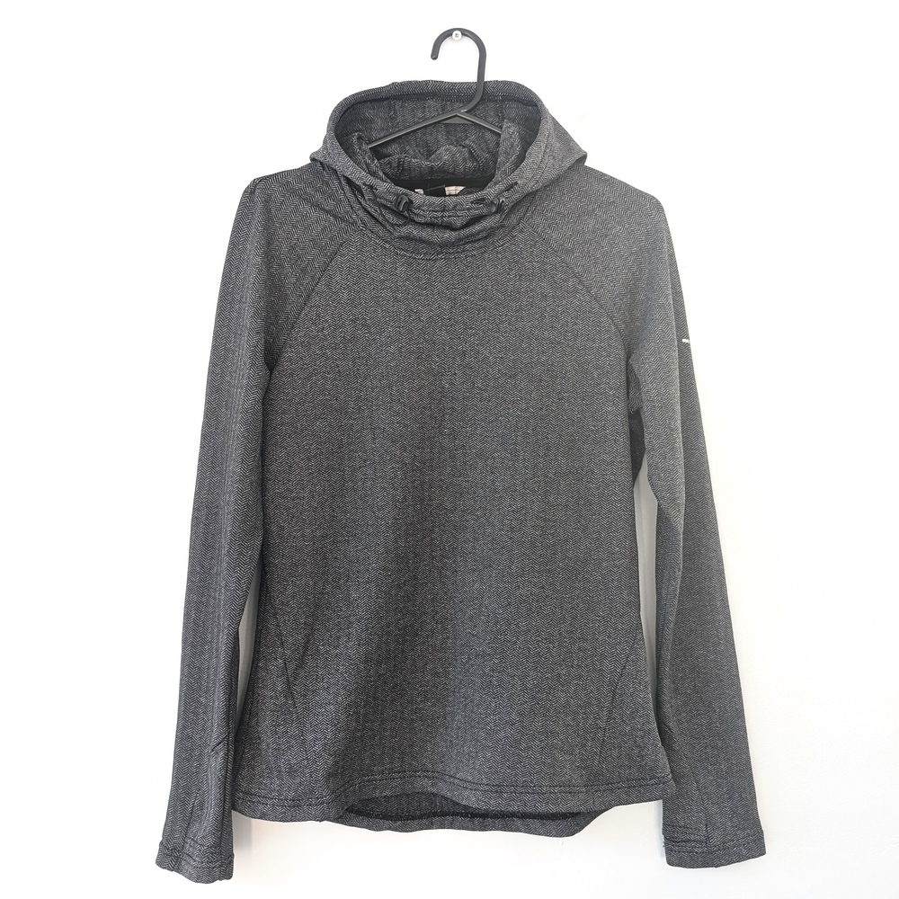 Mondetta Women's Lightweight Gray Chevron Athleisure Hoodie ~ Size Medium